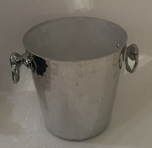 Mauviel Hammered Aluminum Wine Ice Bucket With Stainless Steel Handles